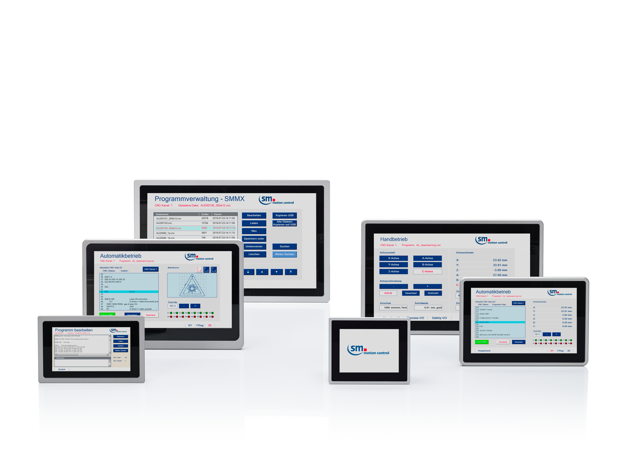 Die Steuerungsfamilie smmx – automation controller von sm motion control: Die offene Automatisierungsplattform basiert auf einem RT Linux-Betriebssystem mit CODESYS und eigenem CNC-Kern. 