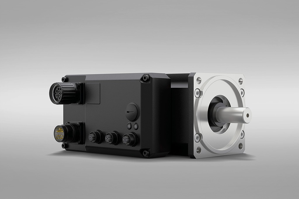 Synchronous servo motor with integrated inverter