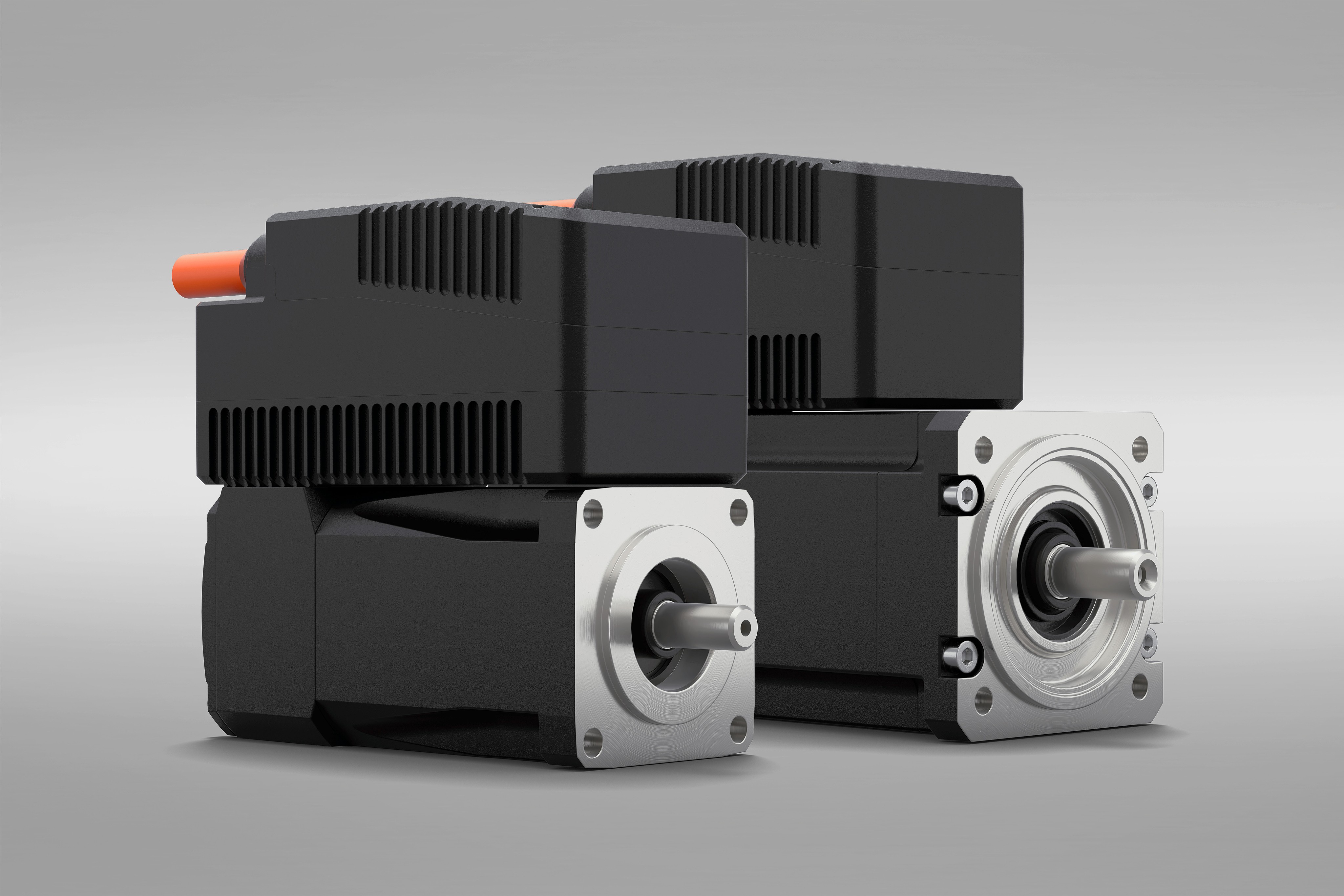 Synchronous servo motor ihXT with integrated inverter and hybrid cable connection